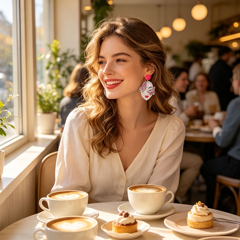 Women's Creative Butterfly Beauty Head Drop Earrings
